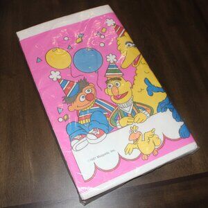 3/$55❤️sealed 1987 Sesame Street Birthday Paper Poly Table Cover Big Bird Ernie